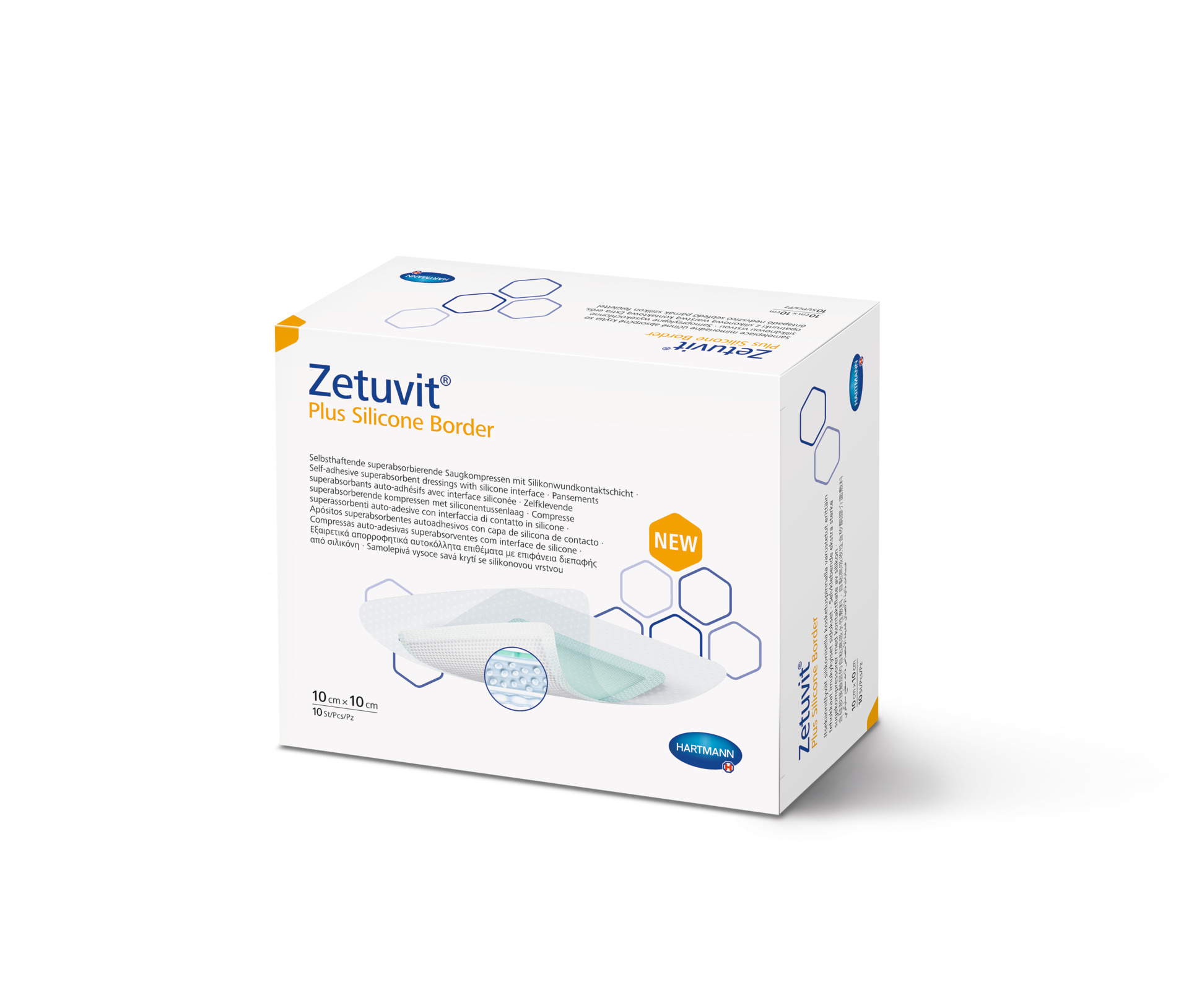 ZETUVIT Plus Silicone Border kompres sterilný (10x10cm) 1×10 ks